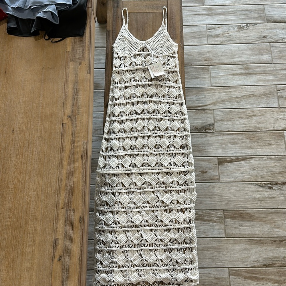 NWT White Croatia Knit Long Dress Cover Up - Never Worn